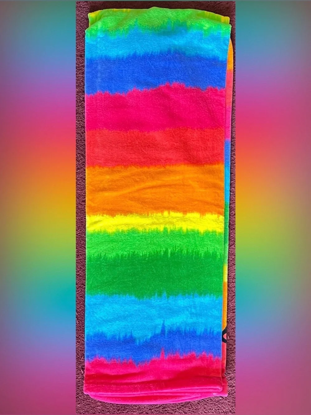 Betsey Johnson Bold Tie Dye Stripe Beach Towel